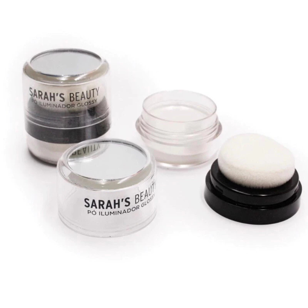 Pó Iluminador Glossy com Espelho Sarah Beauty